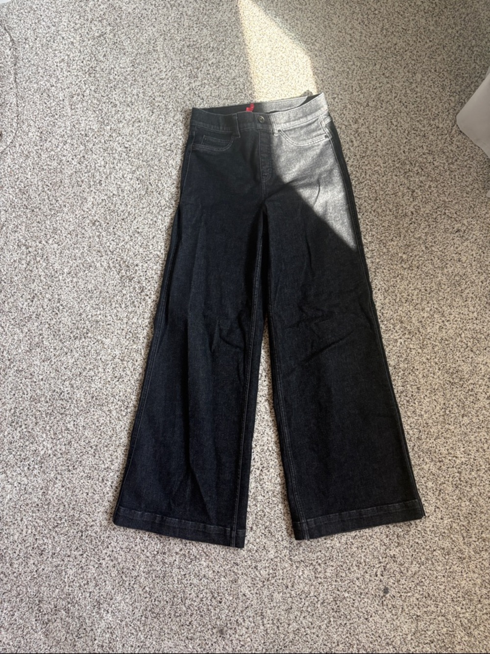 SPANX Authentic 360 Wide Leg Jeans (in Raw Indigo / Black wash)